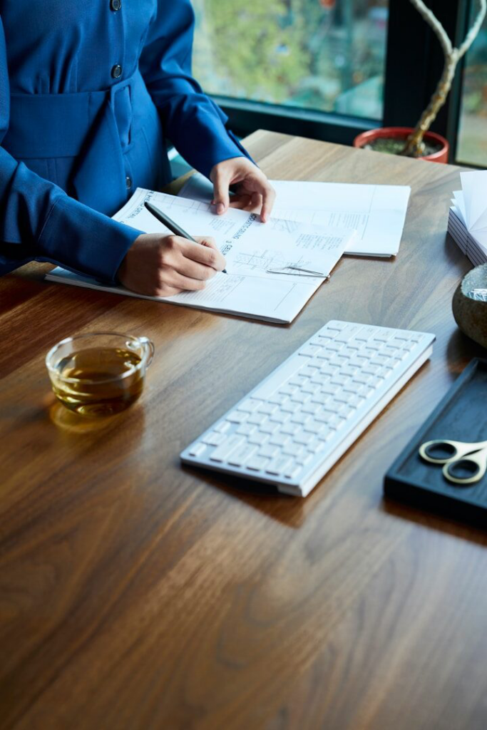 Business owner confidently reviewing financial data with clear understanding