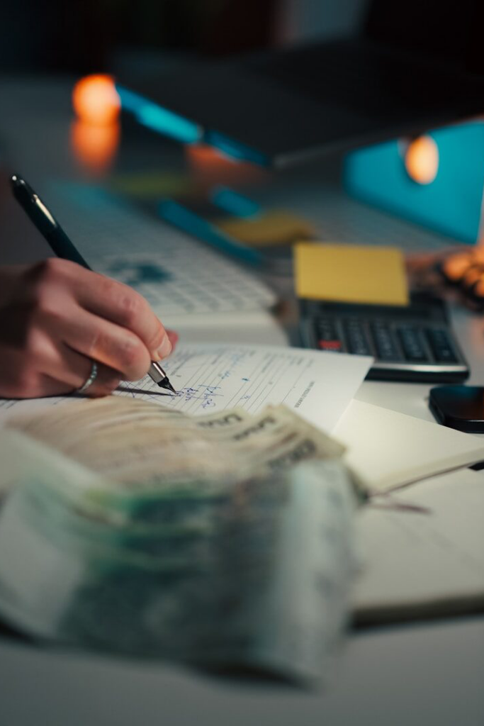 Business owner reviewing financial statements and trying to understand revenue and expenses